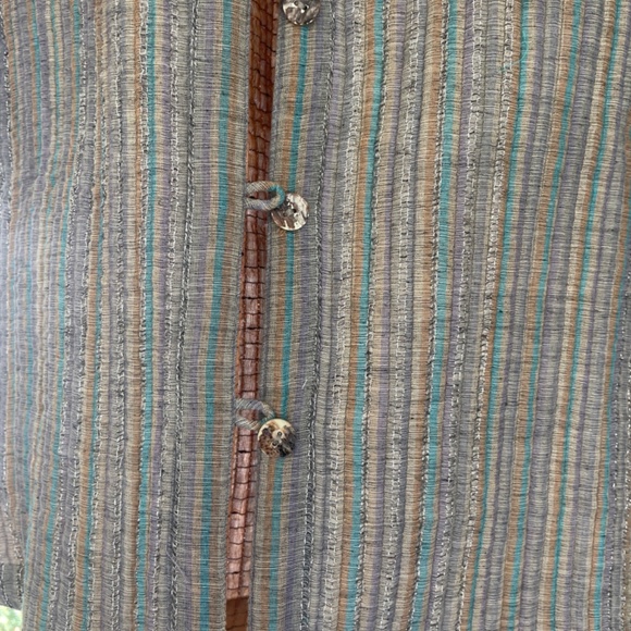 Cotton quilted jacket reversible lightweight metallic thread - Picture 4 of 5